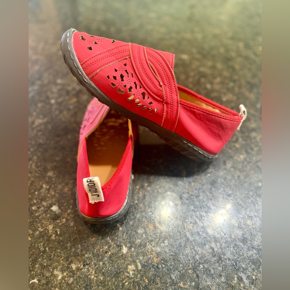 Dior Red Flats with Cutout Design size 9